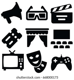 entertainment vector icon set