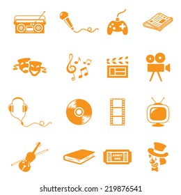 Entertainment/leisure icons. Gradient free and easy to change color.