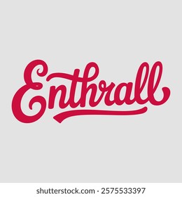 Enthrall script text typography valentine vector  transparent background