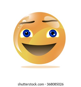 enthusiasm emoticon. Vector illustration