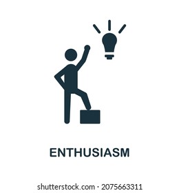 Enthusiasm flat icon. Colored sign from positive attitude collection. Creative Enthusiasm icon illustration for web design, infographics and more