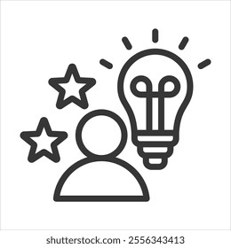 Enthusiasm Outline Icon Vector Illustration