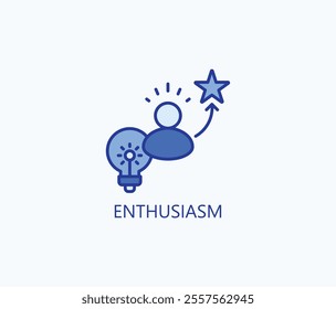 Enthusiasm vector, icon or logo sign symbol illustration