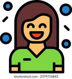 Enthusiasm Vector Line Filled Icon Design