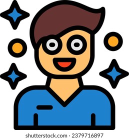 Enthusiasm Vector Line Filled Icon Design