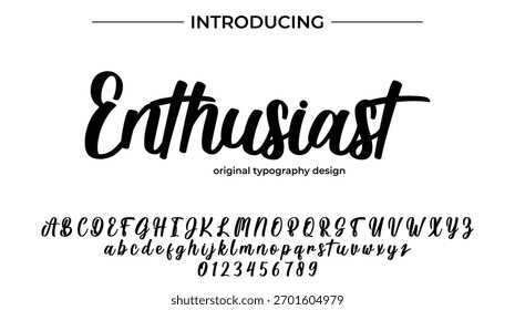 Entusiasta - Fonte de script elegante para design manuscrito suave e tipografia criativa