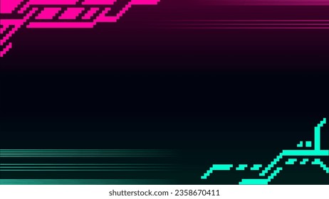 Enthusiast Futuristic Cybernetic Glowing Lines Template Frame Background