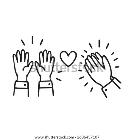 Enthusiastic Appreciation Expressed Through Clapping Hands A Heartfelt Gesture of Admiration and Support Portrayed in a Minimalist Vector Graphic