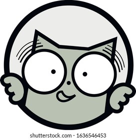 Enthusiastic cat in the circle
