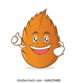 Enthusiastic dried leaves cartoon character vector illustration