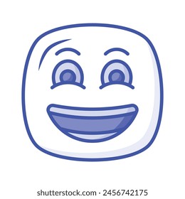 Enthusiastic emoji icon, happy face vector design