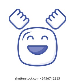 Enthusiastic emoji icon, happy face vector design