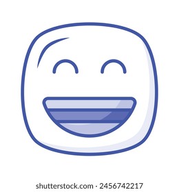 Enthusiastic emoji icon, happy face vector design