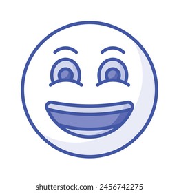 Enthusiastic emoji icon, happy face vector design