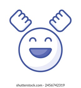 Enthusiastic emoji icon, happy face vector design