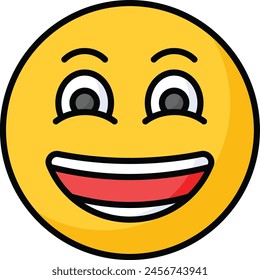 Enthusiastic emoji icon, happy face vector design