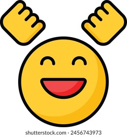 Enthusiastic emoji icon, happy face vector design