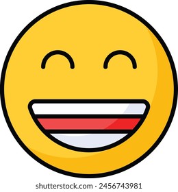 Enthusiastic emoji icon, happy face vector design