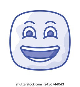 Enthusiastic emoji icon, happy face vector design