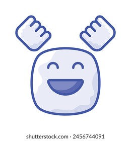 Enthusiastic emoji icon, happy face vector design