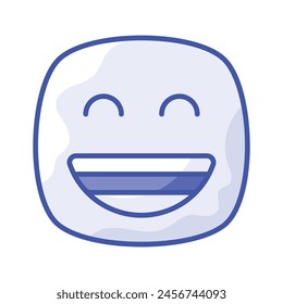 Enthusiastic emoji icon, happy face vector design