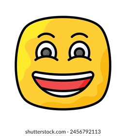 Enthusiastic emoji icon, happy face vector design