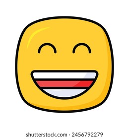 Enthusiastic emoji icon, happy face vector design