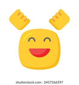 Enthusiastic emoji icon, happy face vector design