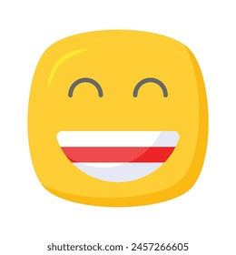 Enthusiastic emoji icon, happy face vector design