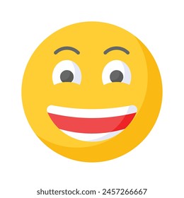 Enthusiastic emoji icon, happy face vector design