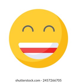 Enthusiastic emoji icon, happy face vector design