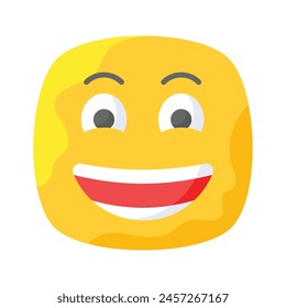 Enthusiastic emoji icon, happy face vector design