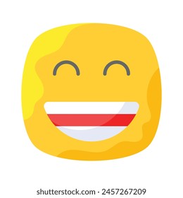 Enthusiastic emoji icon, happy face vector design