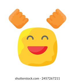 Enthusiastic emoji icon, happy face vector design