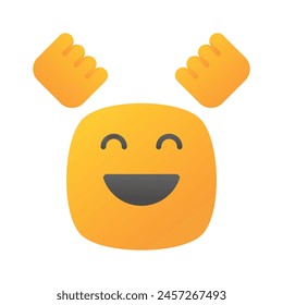 Enthusiastic emoji icon, happy face vector design