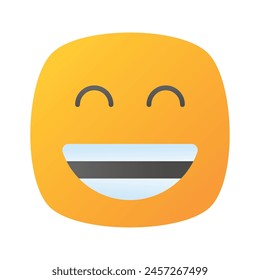 Enthusiastic emoji icon, happy face vector design