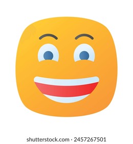 Enthusiastic emoji icon, happy face vector design