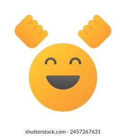 Enthusiastic emoji icon, happy face vector design