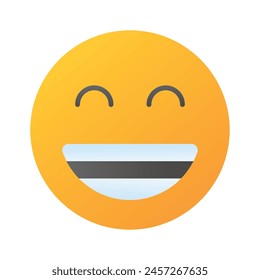 Enthusiastic emoji icon, happy face vector design