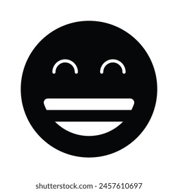 Enthusiastic emoji icon, happy face vector design