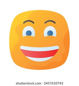 Enthusiastic emoji icon, happy face vector design