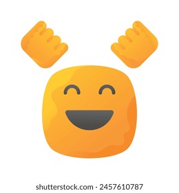 Enthusiastic emoji icon, happy face vector design