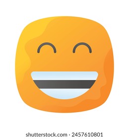 Enthusiastic emoji icon, happy face vector design