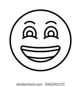 Enthusiastic emoji icon, happy face vector design