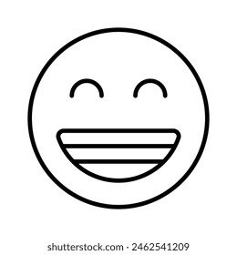 Enthusiastic emoji icon, happy face vector design