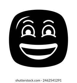 Enthusiastic emoji icon, happy face vector design