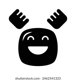 Enthusiastic emoji icon, happy face vector design