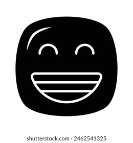 Enthusiastic emoji icon, happy face vector design