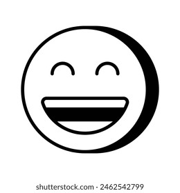 Enthusiastic emoji icon, happy face vector design