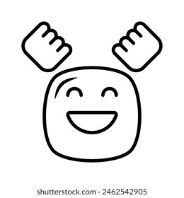 Enthusiastic emoji icon, happy face vector design